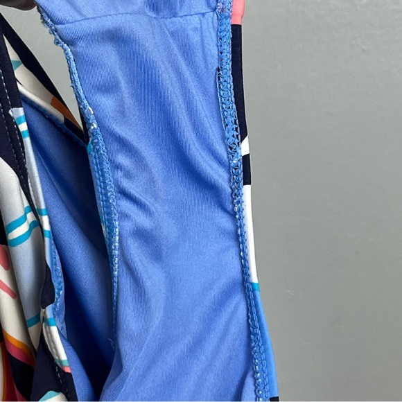 Nautica multi color tropical print crossback 1 pc. modest swimsuit, large. - Picture 9 of 13